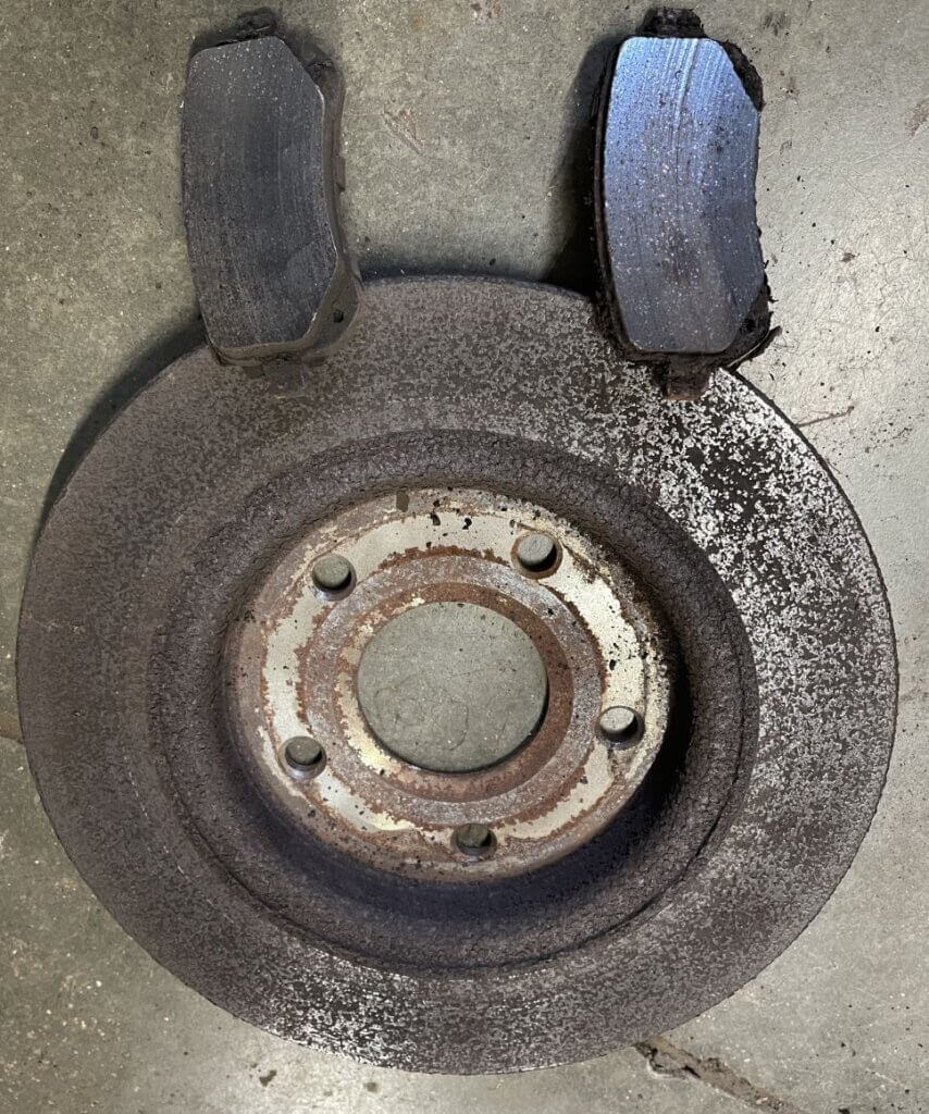 Worn out brake pads and rotors